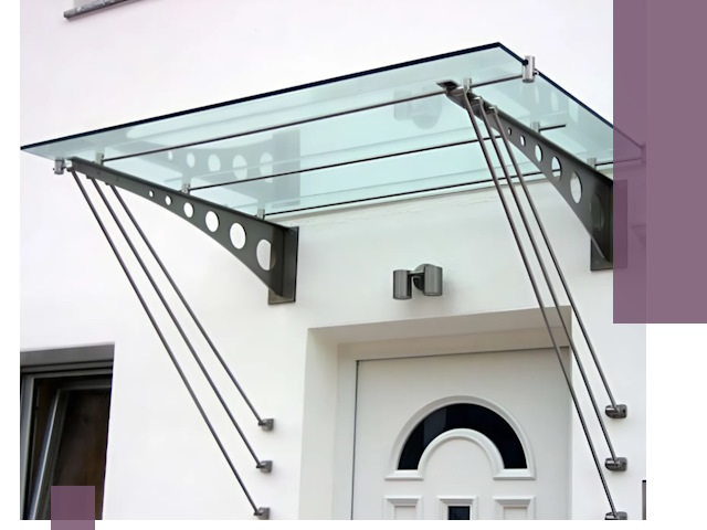 Козырьки над входом под ключ в Волхове — изготовление и монтаж