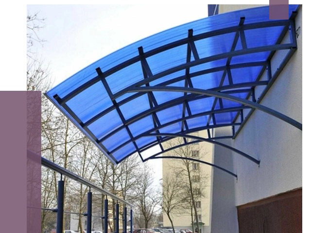 Козырьки из поликарбоната в Волхове от 4397 руб. под ключ | ПРОЛЁТ-Влх