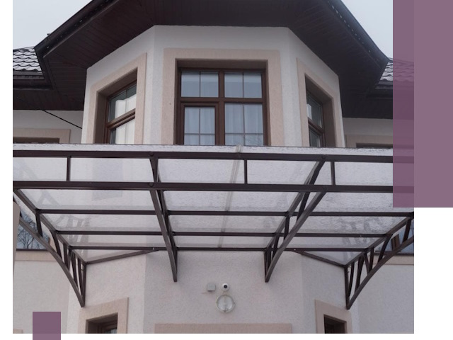 Козырьки из поликарбоната под ключ в Волхове