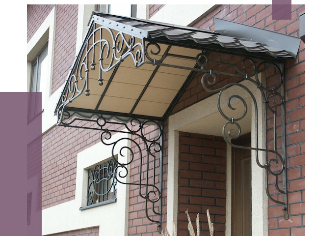 Двускатные козырьки в Волхове под ключ от 13085 руб.