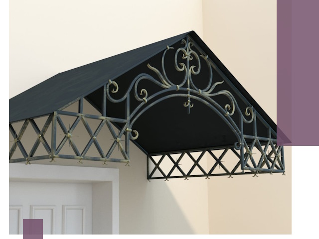 Двускатные металлические козырьки под ключ в Волхове