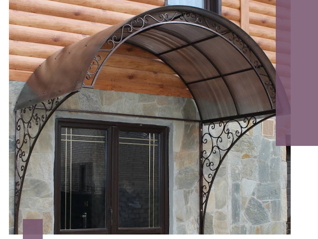 Арочные козырьки под ключ в Волхове: изготовление и монтаж